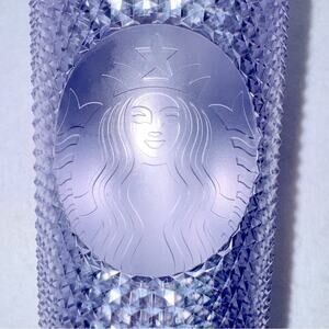 NWT Starbucks Insulated Acrylic Tumbler with Straw Silver Studded 24oz New